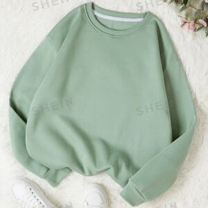 SHEIN solid crewneck